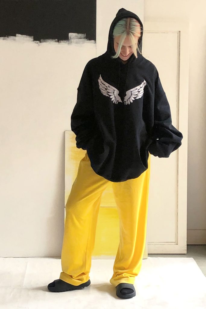 Hoodie oversized met Angelwing of vleugel opdruk