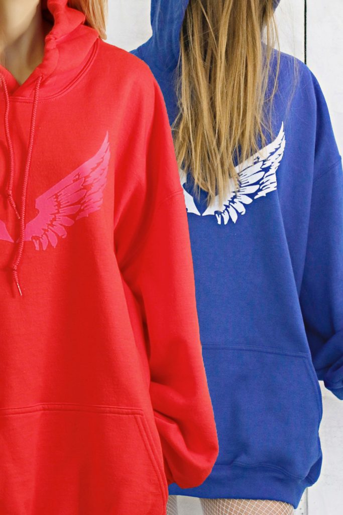 Hoodie oversized met Angelwing of vleugel opdruk