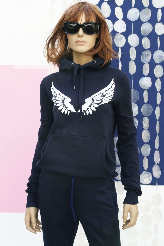 hoodie slimfit met Angelwing of vleugel print