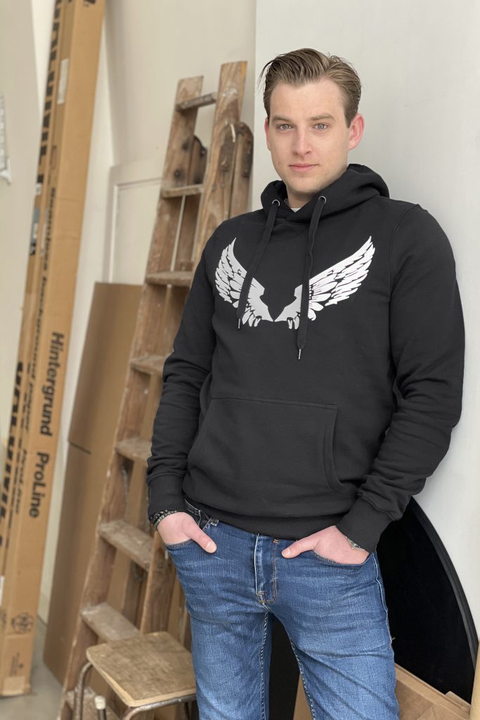 hoodie slimfit unisex met Angelwing of vleugel print